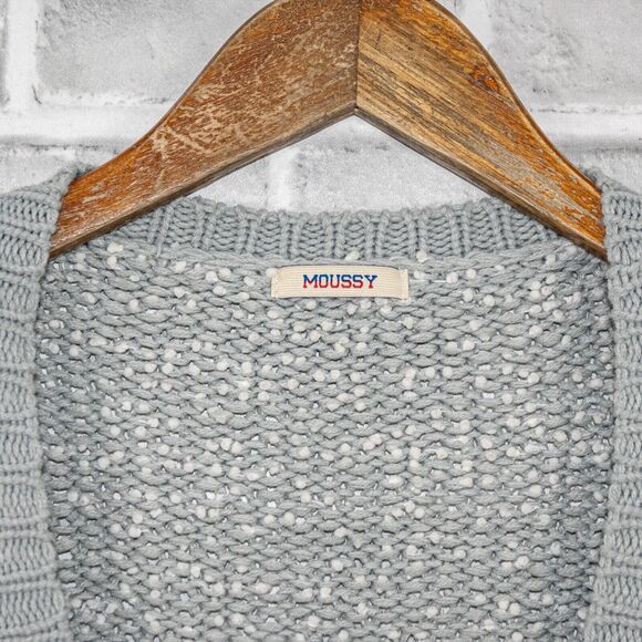 Moussy for Japanese market Women's Knit Cardigan Sweater in Gray - Picture 2 of 11